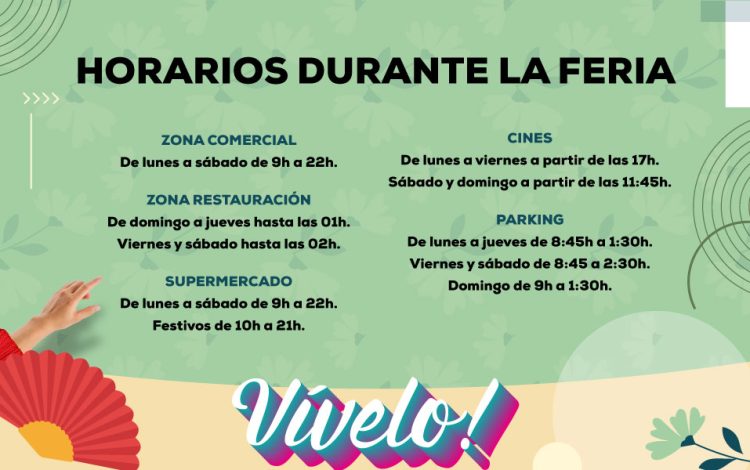 HORARIOS DURANTE LA FERIA 2023